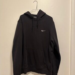 Nike Men's Black Hoodie with White Logo